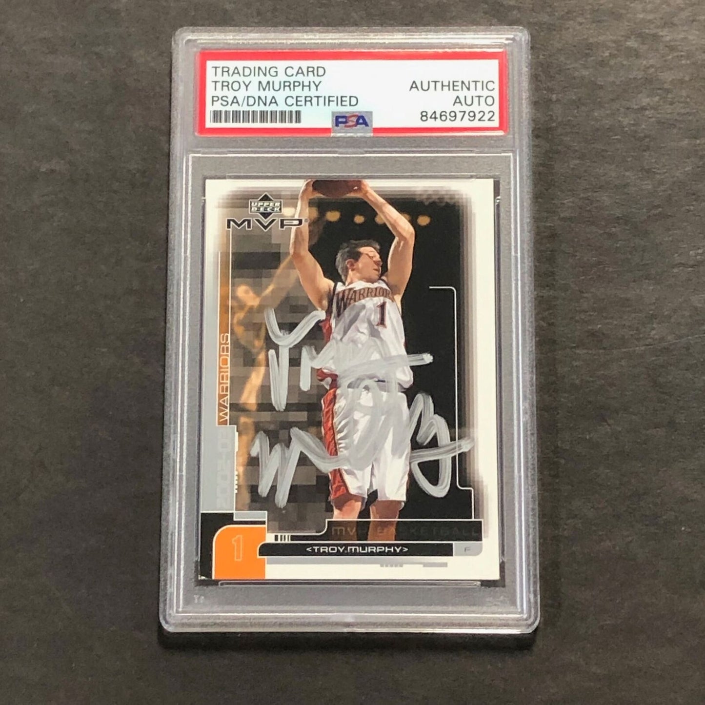 2002-03 Upper Deck MVP #57 Troy Murphy Signed Card PSA Slabbed Warriors