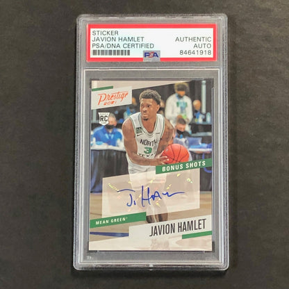 2021 Panini Chronicles Prestige Draft Picks #PBJHA Javion Hamlet Signed Card AUT