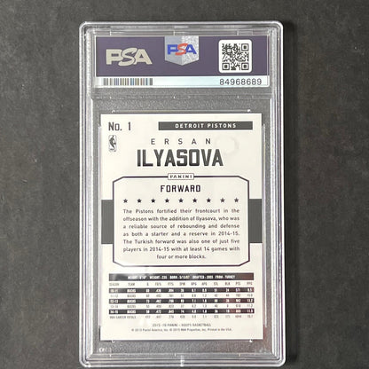 2015-16 NBA Hoops #1 Ersan Ilyasova Signed Card AUTO PSA Slabbed Pistons