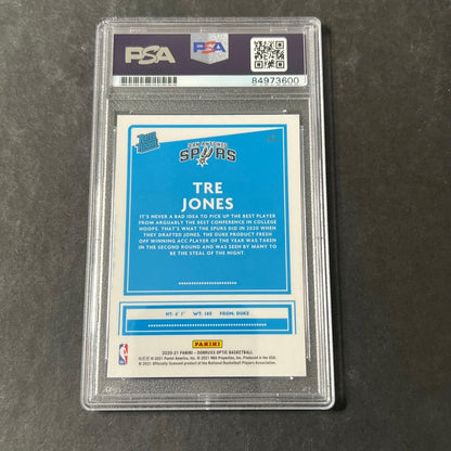 2020-2021 Panini Donruss Optic #186 Tre Jones Signed Card AUTO PSA/DNA Slabbed R