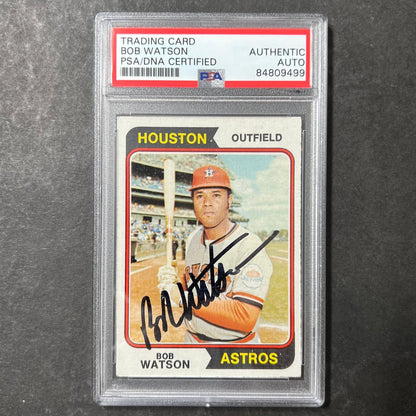 1974 Topps #370 Bob Watson Signed Card PSA Slabbed Auto Astros