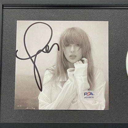 Taylor Swift Signed CD Cover Framed PSA/DNA The Tortured Poets Department TTPD