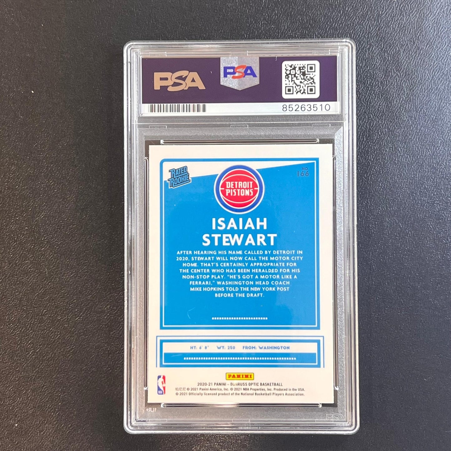2020-21 Panini Donruss Optic Rated Rookie #166 Isaiah Stewart Signed Card AUTO P