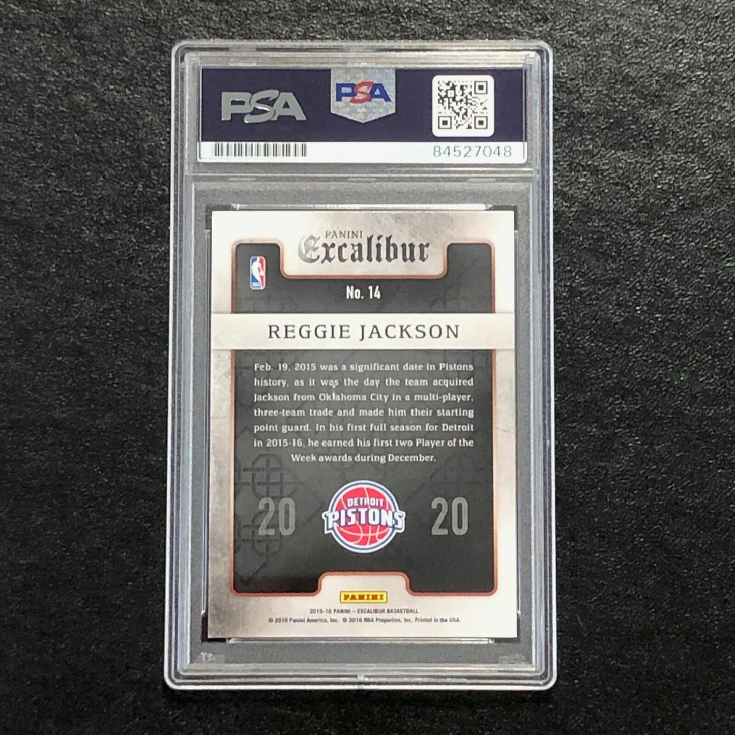 2015-16 Panini Excalibur Team 2020 #14 Reggie Jackson Signed Card Auto PSA/DNA S