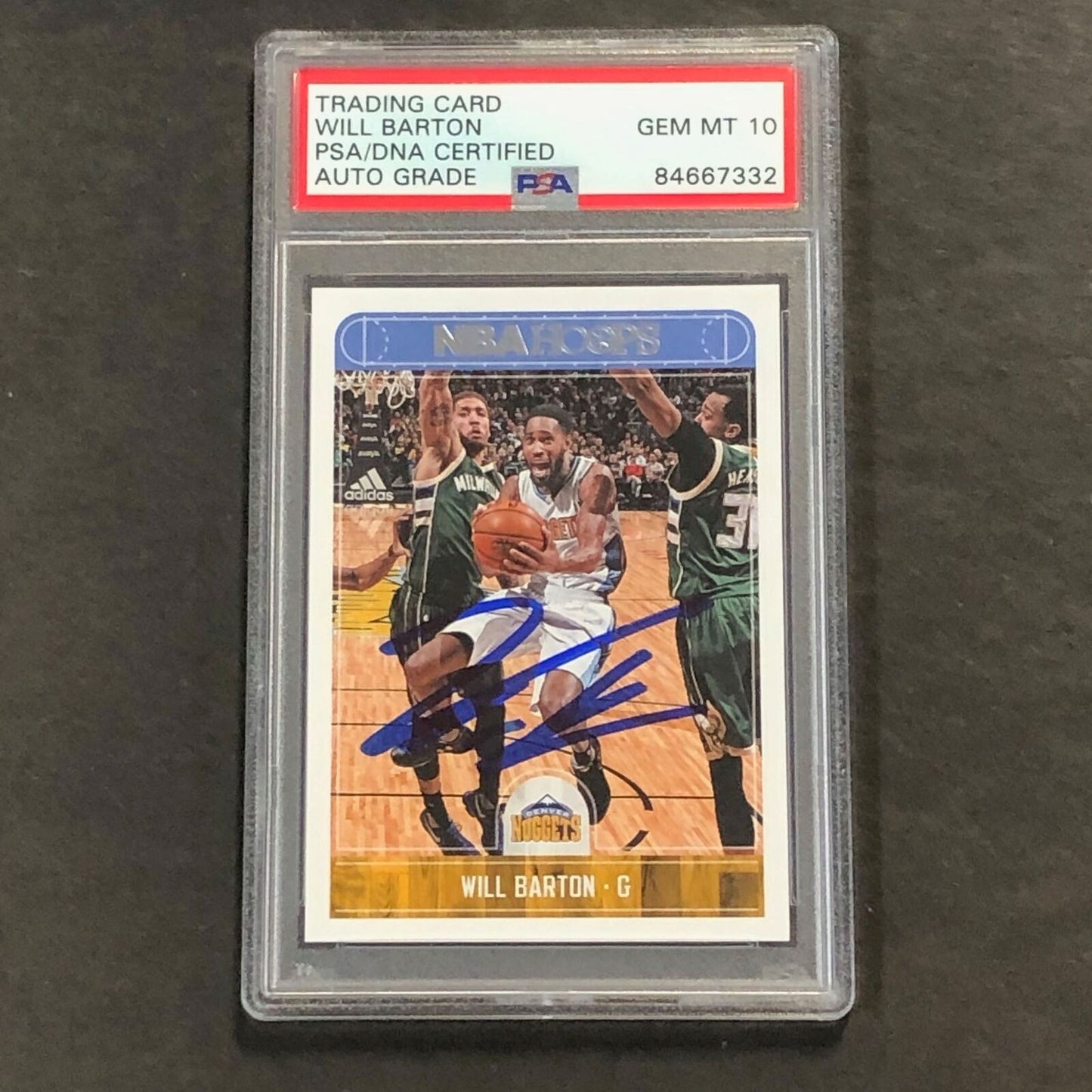 2017-18 NBA Hoops #147 Will Barton signed Auto GRADE 10 Card PSA/DNA Slabbed