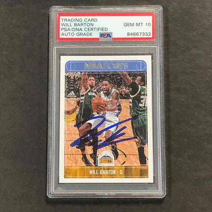 2017-18 NBA Hoops #147 Will Barton signed Auto GRADE 10 Card PSA/DNA Slabbed