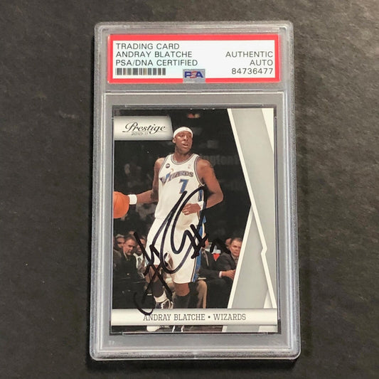 2010-11 Panini Prestige #118 Andray Blatche Signed Card AUTO PSA Slabbed Wizards