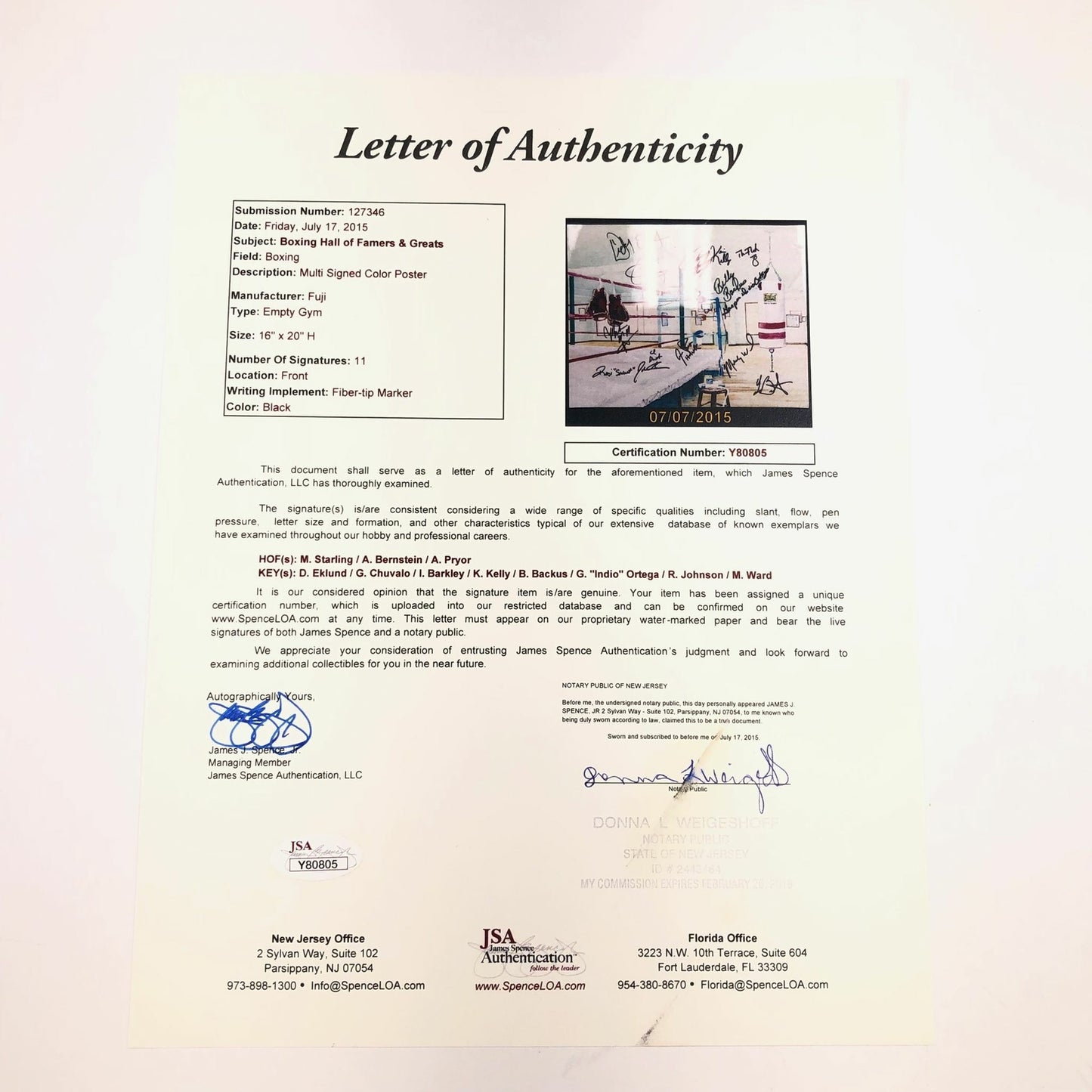 Boxing Greats & Hall of Famers multi signed 16x20 photo JSA Boxer Autographed