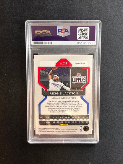 2020-21 Panini Prizm #213 Reggie Jackson Signed Card AUTO PSA Slabbed Pistons