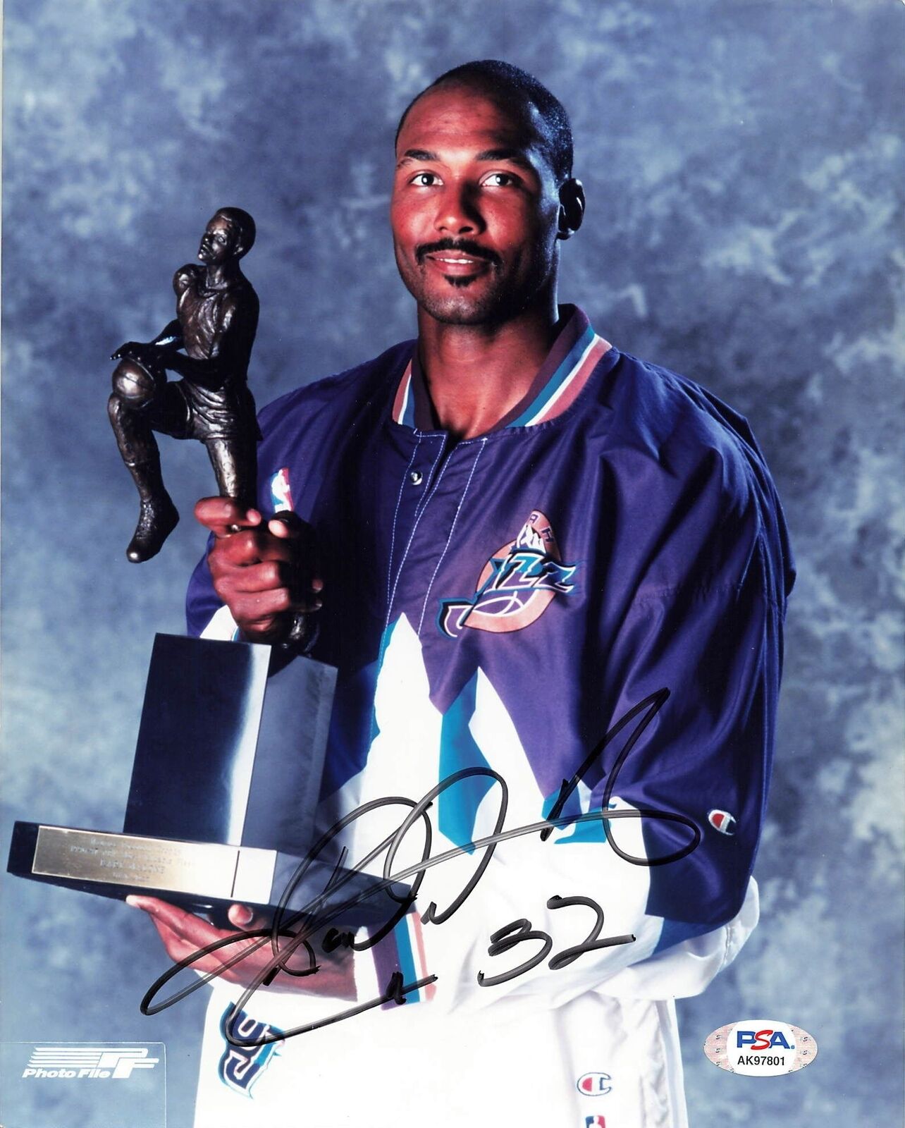 Karl Malone signed 8x10 photo PSA/DNA Utah Jazz Autographed