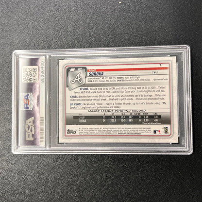 2020 TOPPS #7 Mike Soroka Signed Card AUTO PSA Slabbed Braves