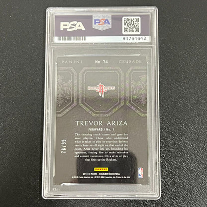 2014-15 Panini Crusade #74 Trevor Ariza Signed Card PSA 76/99 Slabbed Rockets