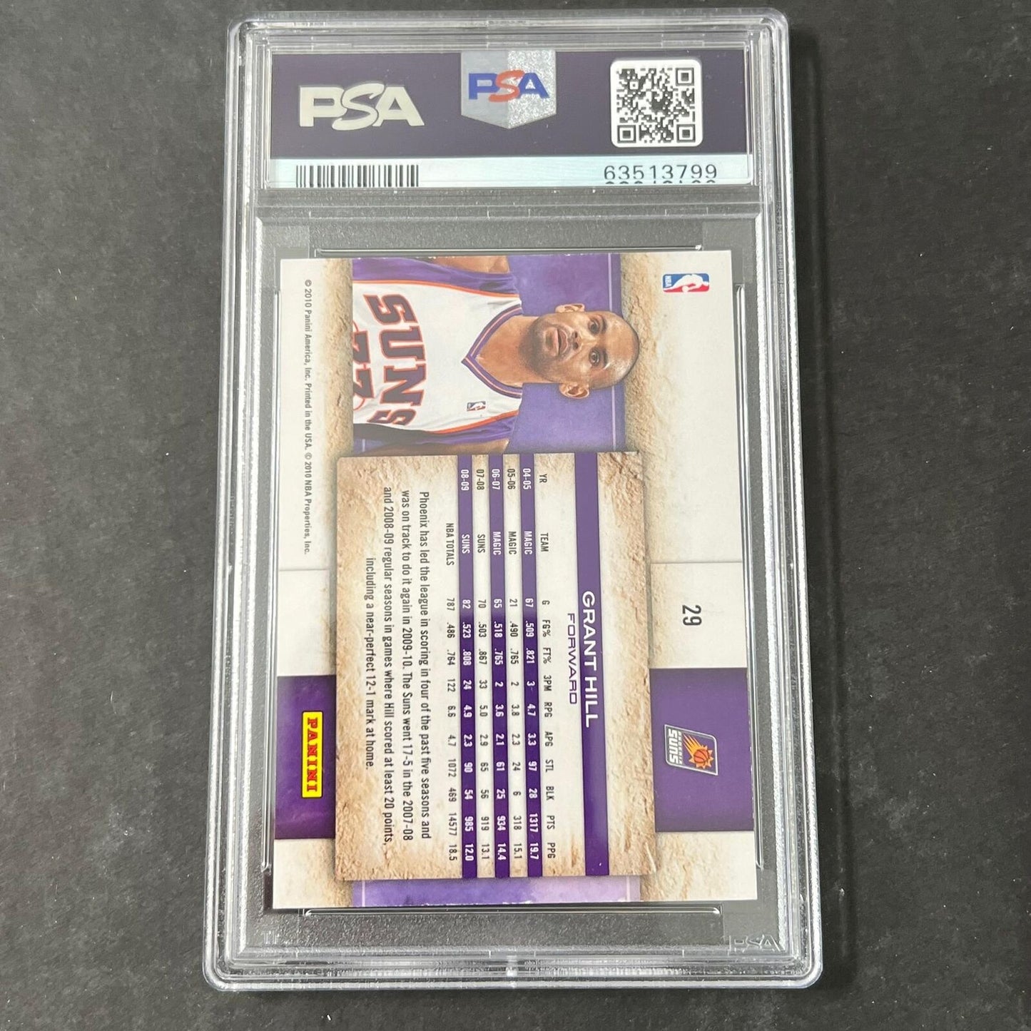 2009-10 PANINI STUDIO #29 Grant Hill Signed Card AUTO PSA Slabbed Suns