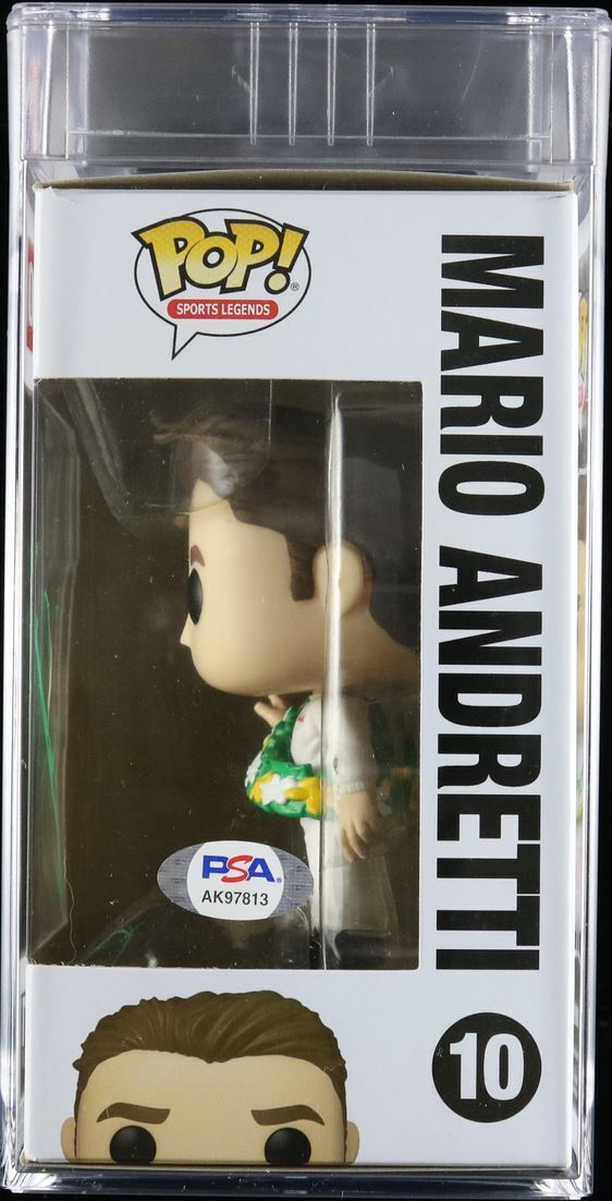 Mario Andretti Signed Funko Pop PSA/DNA AUTO 10 Encapsulated NASCAR