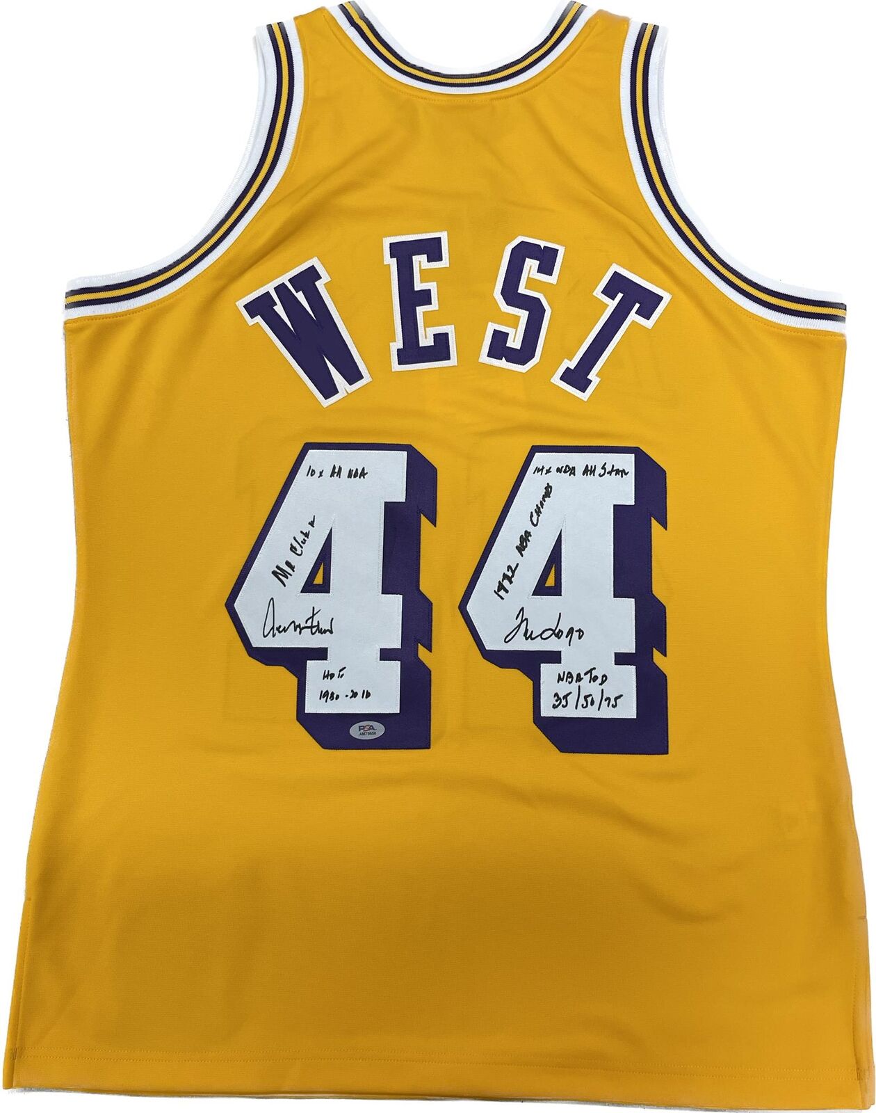 Jerry West Signed Lakers Jersey PSA/DNA Auto Grade 10 Lakers Autographed