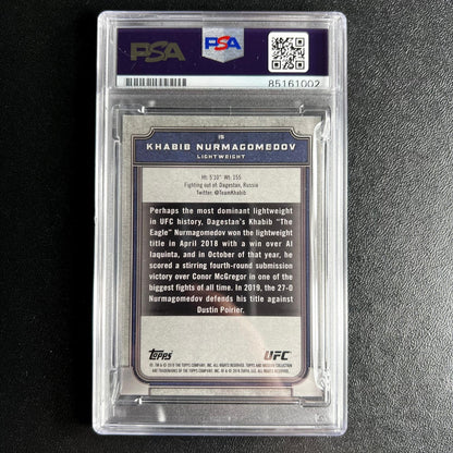 2019 UFC Topps Museum #15 Khabib Nurmagomedov Signed Card AUTO PSA Slabbed