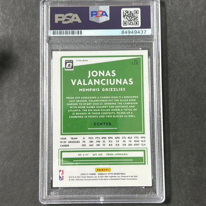 2020-21 Panini Donruss Optic #128 Jonas Valanciunas Signed Card AUTO PSA Slabbed