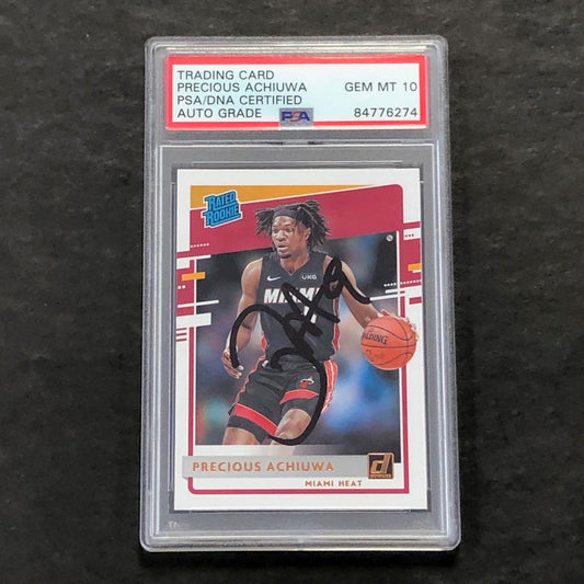 2020-21 Panini Donruss #235 PRECIOUS ACHIUWA Signed Card AUTO 10 PSA/DNA Slabbed