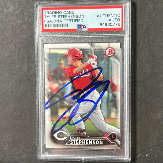 2016 Topps Bowman Briefing #BP66 Tyler Stephenson Signed Card AUTO PSA Slabbed R