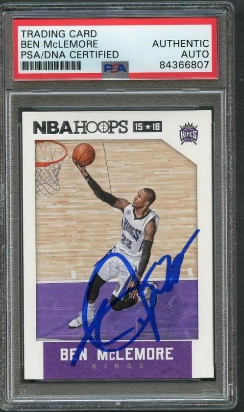 2015-16 NBA Hoops #215 Ben McLemore Signed Card AUTO PSA Slabbed Kings