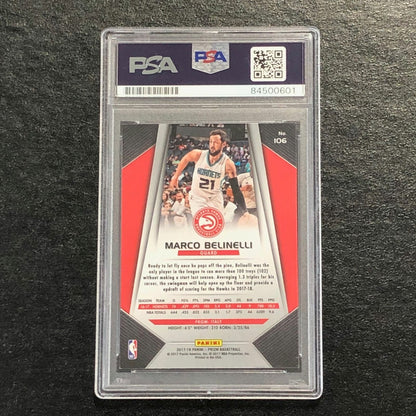 2017-18 Panini Prizm #106 Marco Belinelli Signed Card AUTO 10 PSA Slabbed Hornet
