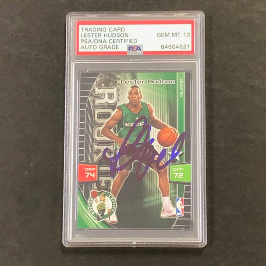 2009-10 Adrenalyn XL #139 Lester Hudson Signed Card AUTO 10 PSA Slabbed Celtics