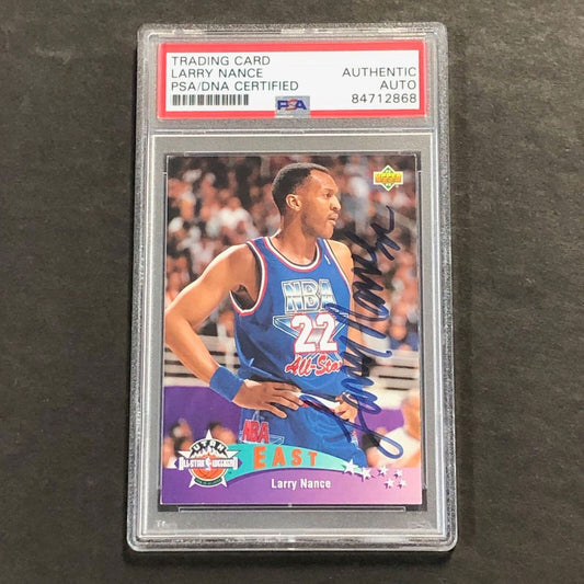 1993-94 Upper Deck #430 Larry Nance Signed Card PSA Slabbed All-Star Weekend