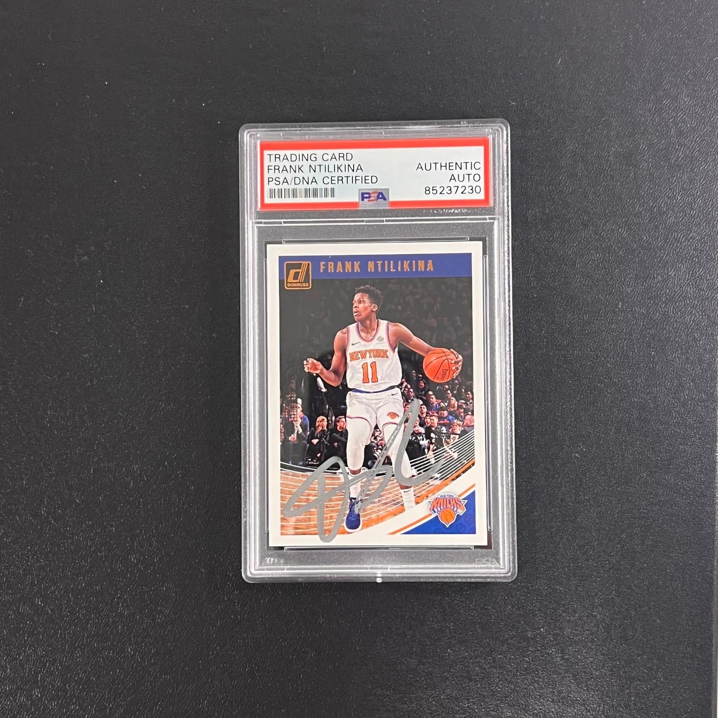 2017-18 Panini Donruss #57 Frank Ntilikina Signed Card AUTO PSA Slabbed Knicks