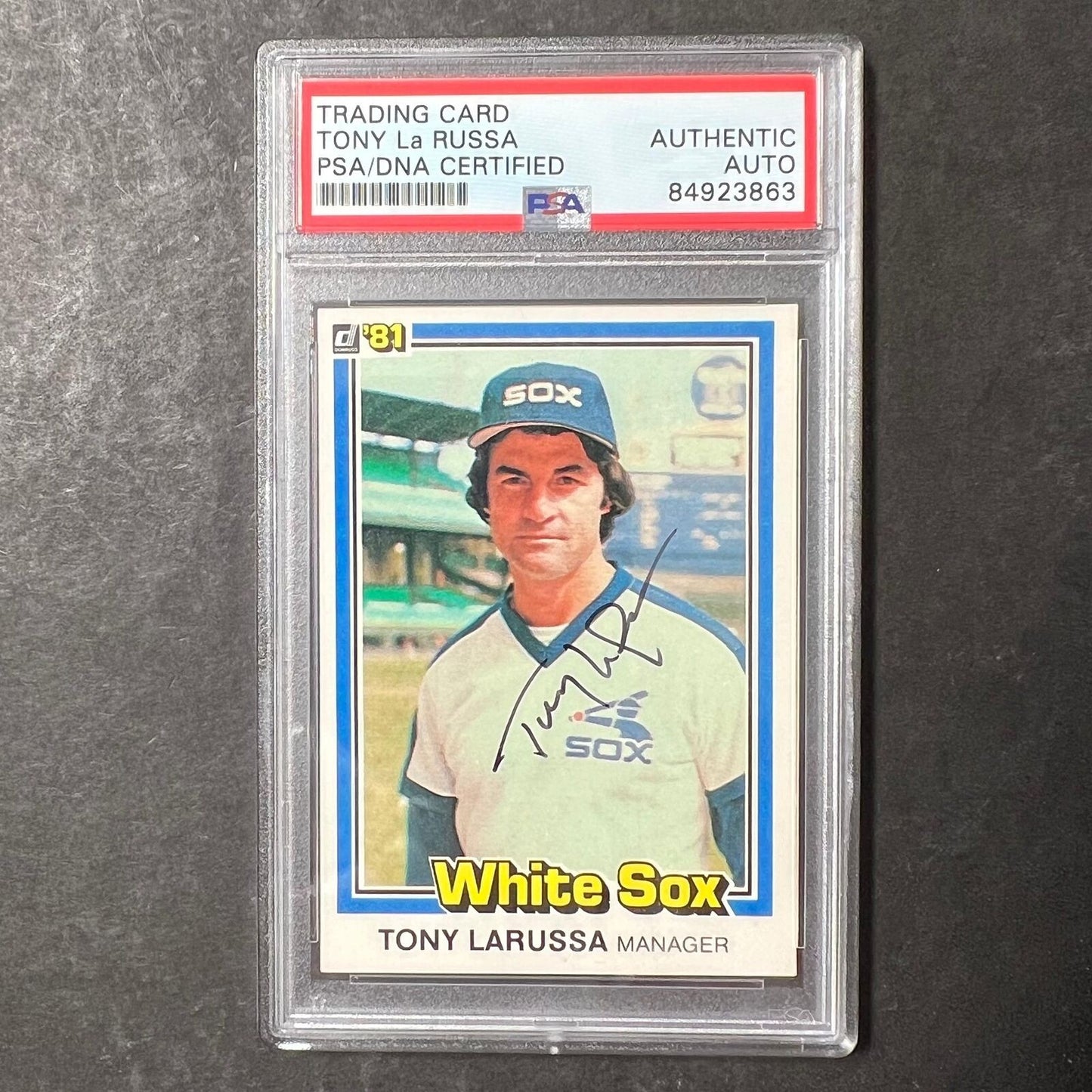 1981 Donruss #402 Tony La Russa Signed Card AUTO PSA Slabbed White Sox