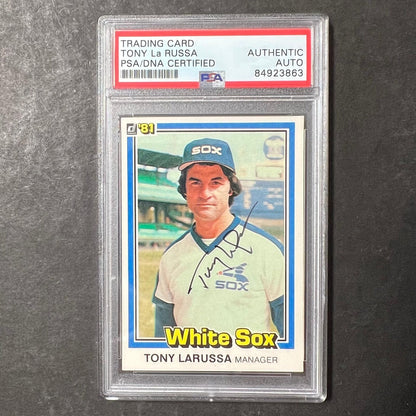 1981 Donruss #402 Tony La Russa Signed Card AUTO PSA Slabbed White Sox