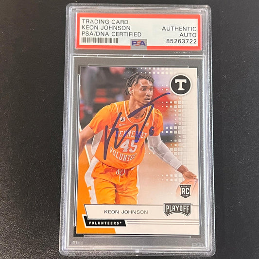 2021 Panini Chronicles Playoff Draft Picks #357 Keon Johnson Signed Card AUTO PS