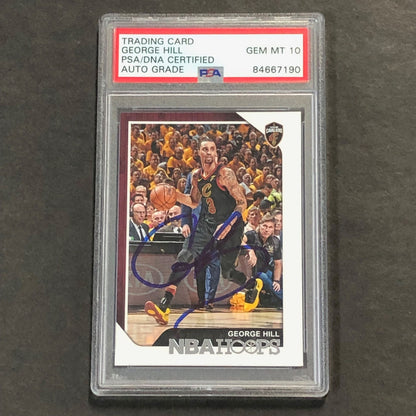2018-19 Panini Donruss #112 George Hill Signed Card AUTO GRADE 10 PSA/DNA Slabbe