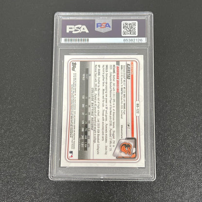 2020 Topps Chrome #BD-122 Heston Kjerstad Signed Card AUTO PSA Slabbed Baltimore