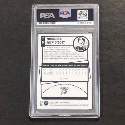 2021-22 NBA Hoops #202 Josh Giddey Signed Card AUTO PSA Slabbed RC Thunder