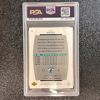 2003-04 Upper Deck Basketball #56 David Wesley Signed Card AUTO PSA Slabbed Horn
