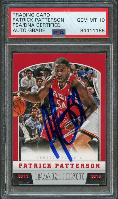 2012-13 Panini Basketball #132 Patrick Patterson Signed Card AUTO 10 PSA/DNA Sla