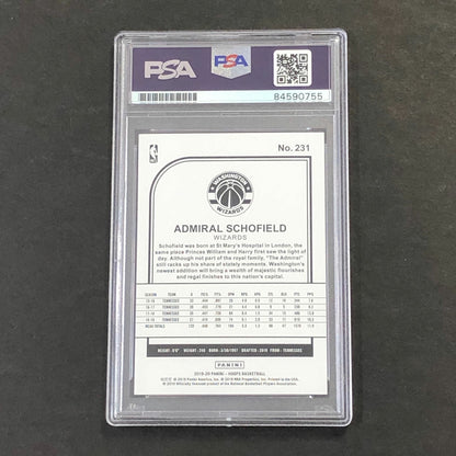 2019-20 NBA Hoops #231 Admiral Schofield Signed Card AUTO PSA Slabbed RC Wizards