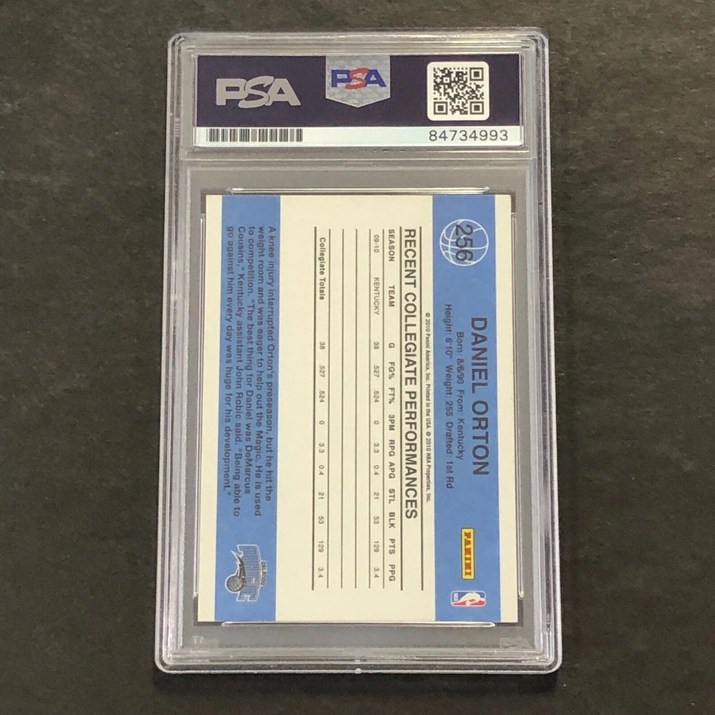 2010-11 Panini Donruss #256 Daniel Orton Signed Card AUTO PSA/DNA Slabbed Magic