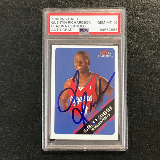 2000-01 Fleer Tradition #216 Quentin Richardson Signed Card AUTO 10 PSA Slabbed