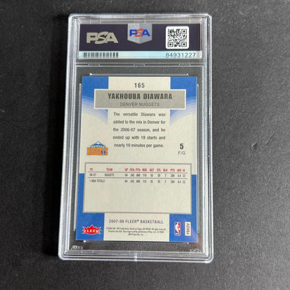2007-08 Fleer Basketball #165 Yakhouba Diawara Signed Card AUTO PSA Slabbed Nugg