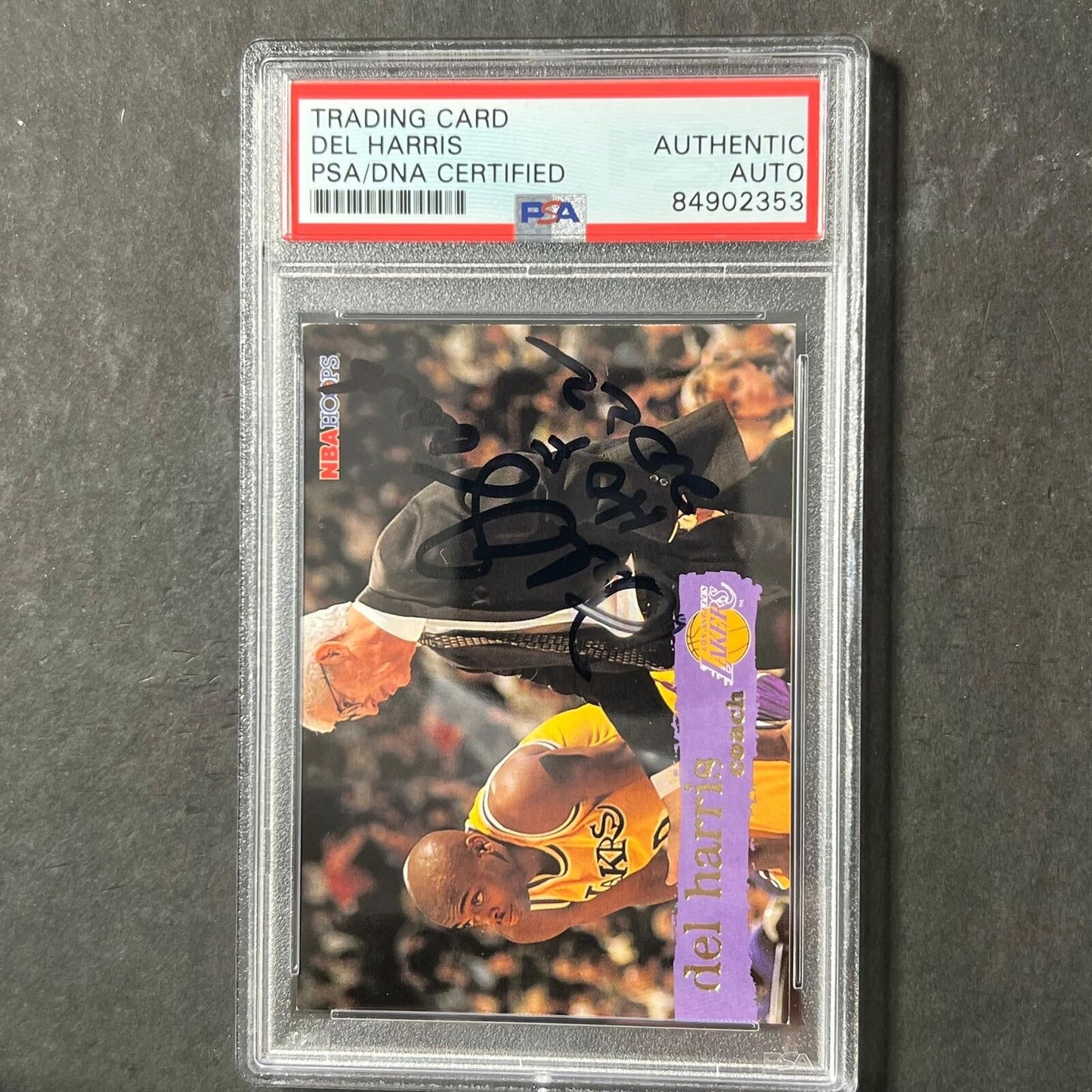 1995 Skybox #182 Del Harris Signed Card AUTO PSA Slabbed Lakers