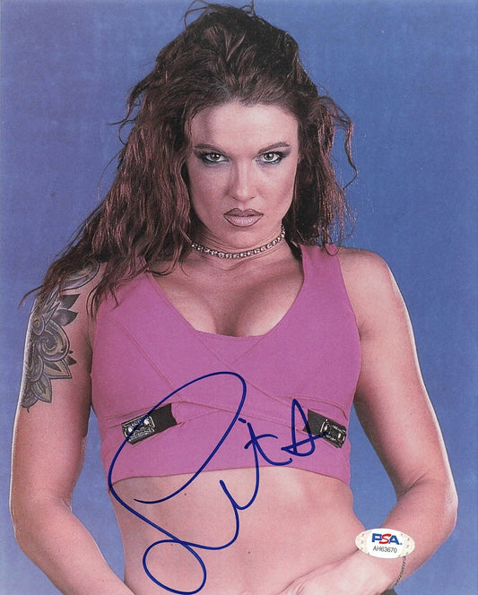 Lita Amy Dumas signed 8x10 photo PSA/DNA COA WWE Autographed Wrestling Sexy