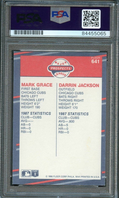 1988 Fleer #641 Darrin Jackson Signed Card PSA Slabbed Auto Cubs