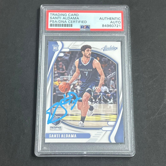 2021-2022 Panini Chronicles Absolute #205 Santi Aldama Signed Card AUTO PSA Slab