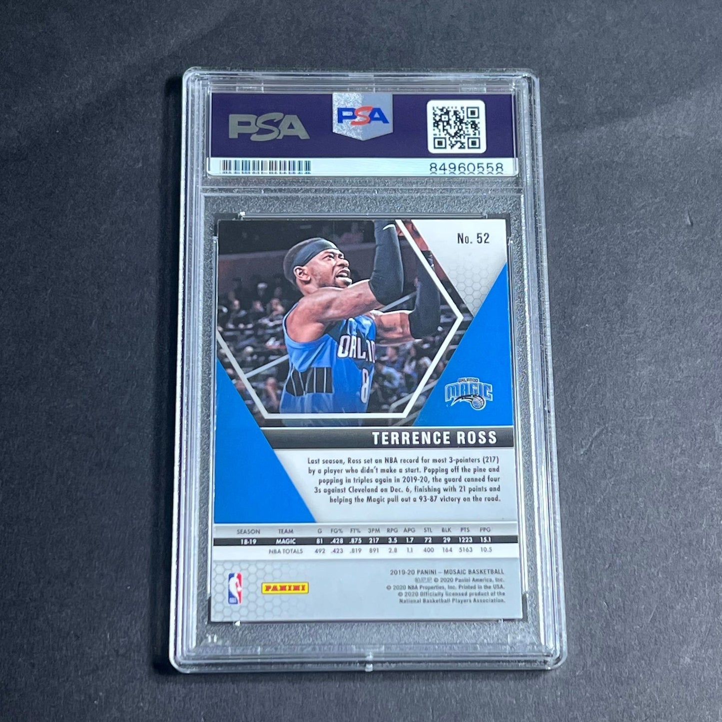 2019-20 Panini Mosaic #52 Terrence Ross Signed Card AUTO PSA/DNA Slabbed Magic