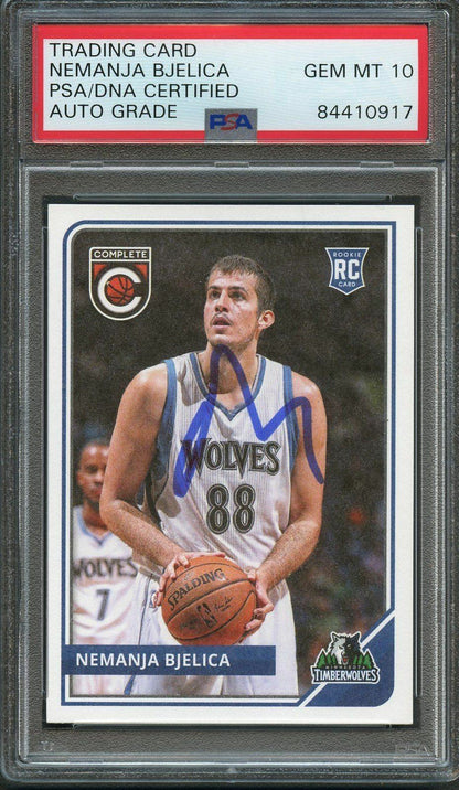 2015-16 Panini Complete #307 Nemanja Bjelica Signed Card AUTO 10 PSA/DNA Slabbed