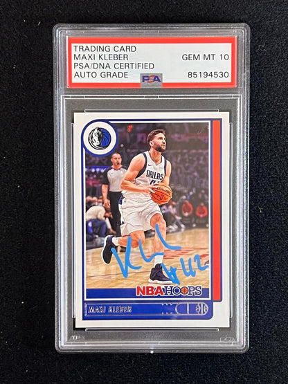 2021-22 Panini Hoops #112 Maxi Kleber Signed Card AUTO 10 PSA/DNA Slabbed Maveri