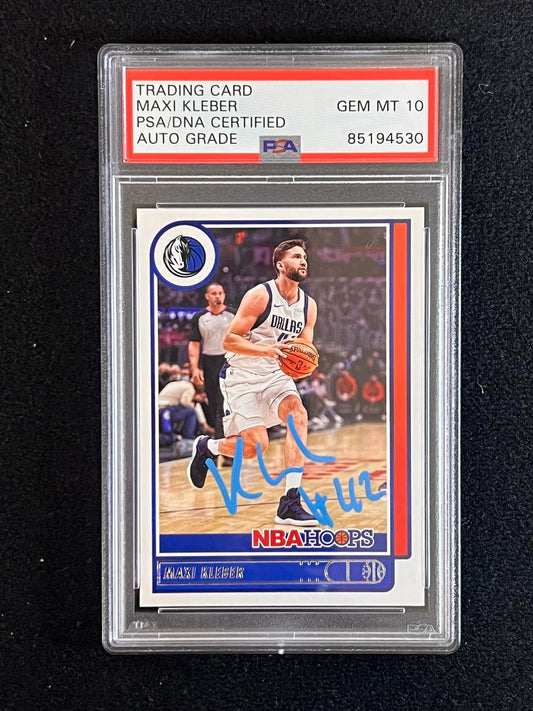 2021-22 Panini Hoops #112 Maxi Kleber Signed Card AUTO 10 PSA/DNA Slabbed Maveri