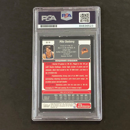 2004-05 Bowman #89 Mike Dunleavy Signed Card AUTO PSA Warriors