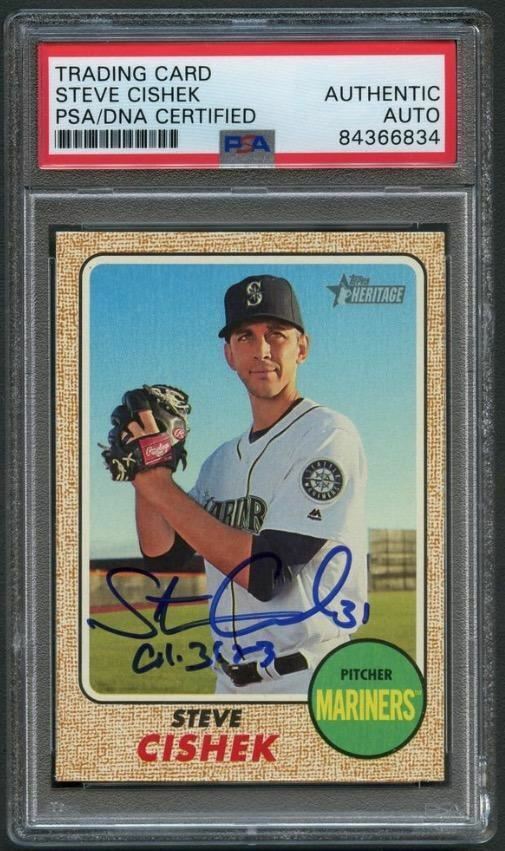 2017 Topps Heritage High Numbers #668 Steve Cishek Signed Card PSA Slabbed Auto